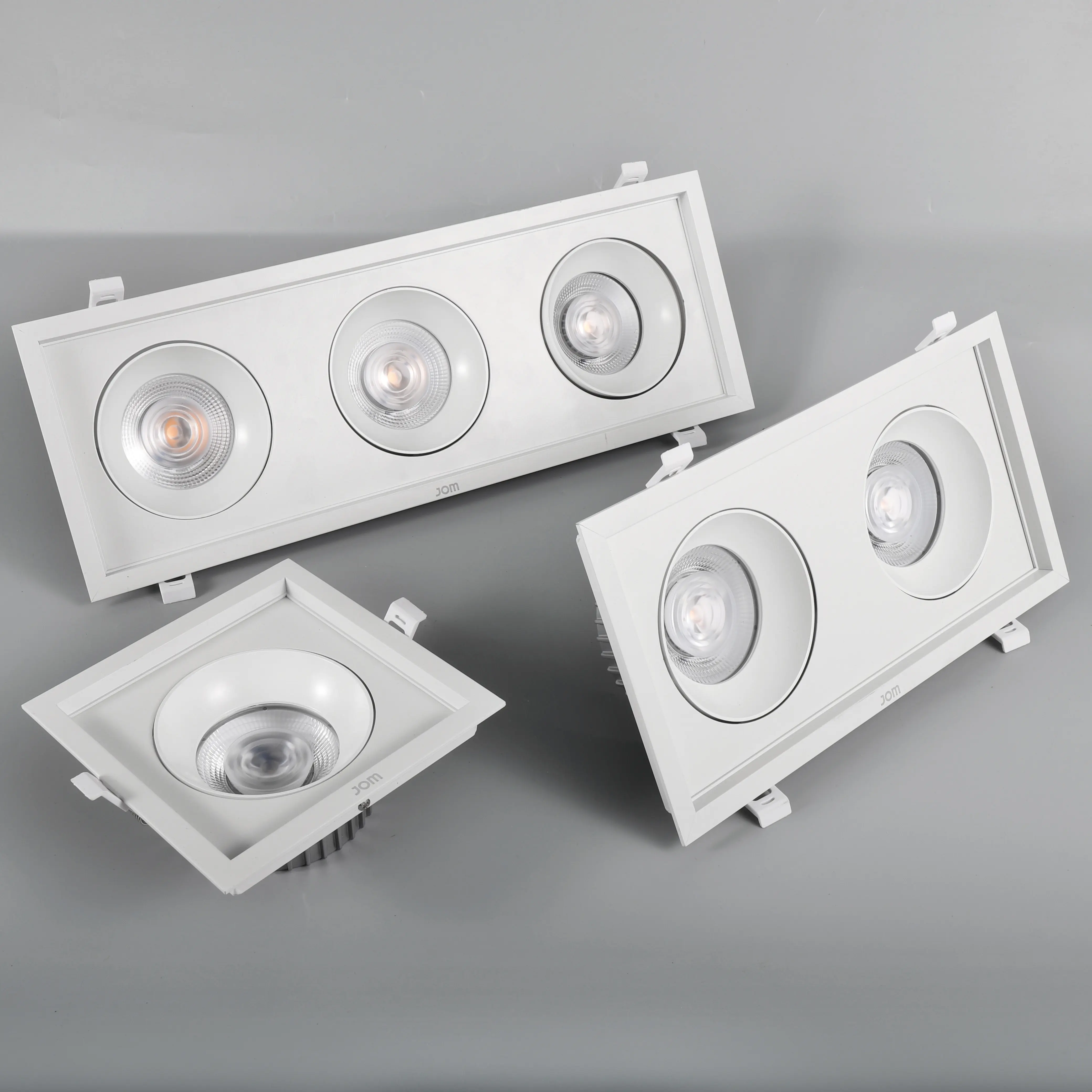 Çift kafa 20W tavan gömme monte dikdörtgen COB LED ızgara Downlight nokta mangal lambası fikstür