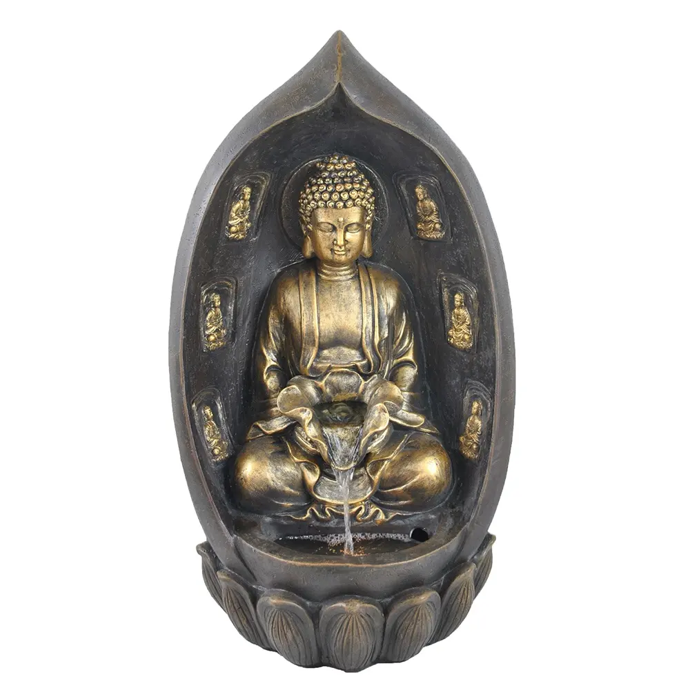 2022 Custom Zen Home Decoration Feng Shui Indoor resina Buddha fontana da tavolo fontana d'acqua