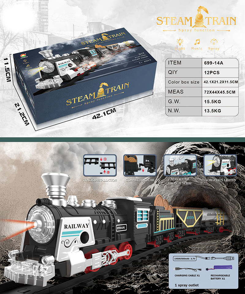 699-14A (3.7V Li-ion 3 Carros 1 Pulverizador de Niebla)