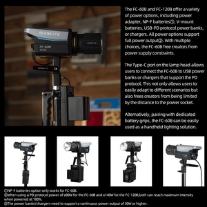 NANLITE FC-60B 78W LED Video Light 2700K-6500K <strong>Continuous</strong> <strong>Output</strong> APP <strong>Control</strong> AC/DC Power Support Bowens Mount Studio - Product Image 5