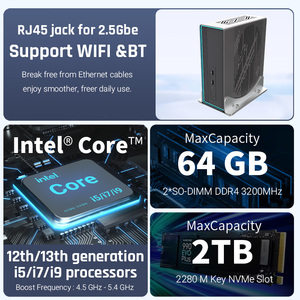 Yüksek performanslı kompakt DDR4 3200MHz WiFi5 + Bluetooth4.2 Win11 Gamer Mini endüstriyel bilgisayar I7/i9 rtxgaming oyun Mini PC - Product Image 3