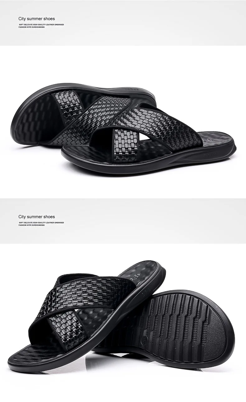 Men Leather Sandal Summer Beach Casual Shoes Fashion Slippers Sandals Wholesale