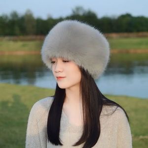 FF4701 Moda Feminina Senhoras <span class=keywords><strong>Faux</strong></span> <span class=keywords><strong>Fur</strong></span> Fuzzy Balde Chapéus De Pele Cossak Gorros Russo Quente Fofo Peludo Chapéus De Inverno - Product Image 2