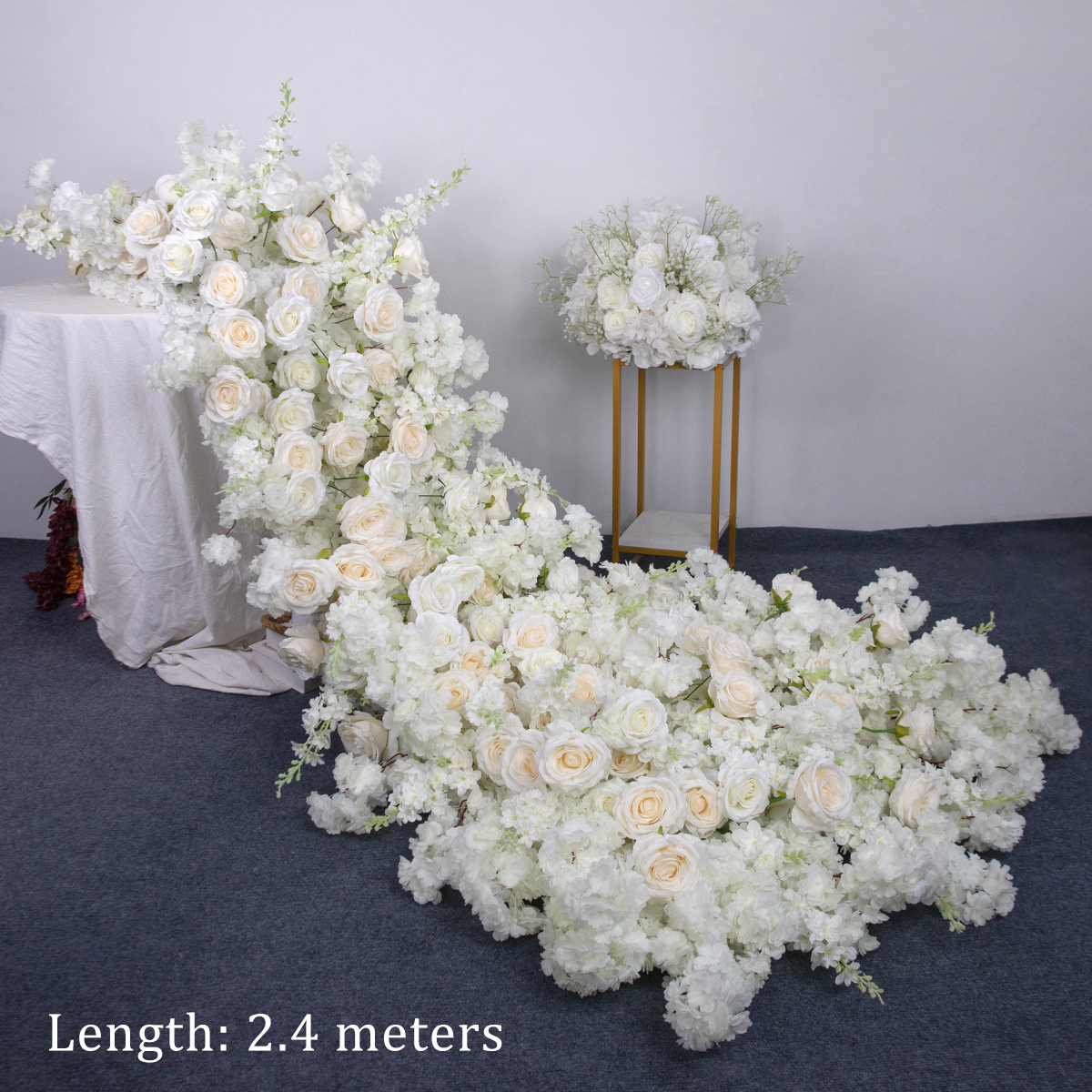 Blanco-240*40-60-90cm(sin bola de flores)