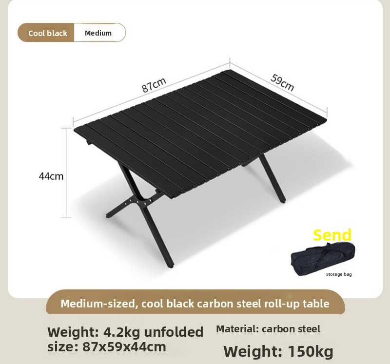 90cm-acier carbone-noir dépoli