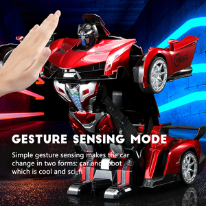 1:10 Christmas Children's Gesture Induction Remote Control Car Transforming Robot One Button Transformation Rc <strong>Toy</strong> Car Robots - Product Image 2