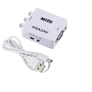 <strong>VGA</strong> to AV Mini Converter Adapter with 3.5mm Audio 1080P <strong>VGA</strong> to AV HD Converter Conversor for PC to TV HD Computer to TV - Product Image 6
