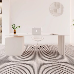 Mesa de losa de mármol rectangular, parte superior de mármol y mesa de comedor con patas de madera, mesa de oficina de mármol de alta calidad - Product Image 2