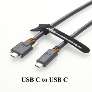 USB 3.1C to USB <strong>C</strong> Dual Screw Locking USB 3.2 Gen 2 Type-<strong>C</strong> Data Power Cable Panel <strong>Mount</strong> for Realsence <strong>CCD</strong> Camera DP-Alt Mode Hub - Product Image 2