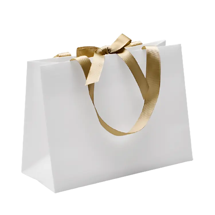 Luxe Cadeau Trouwverpakking Folie Witbruin Kraft Boutique Boodschappentassen Met Uw Eigen Logo