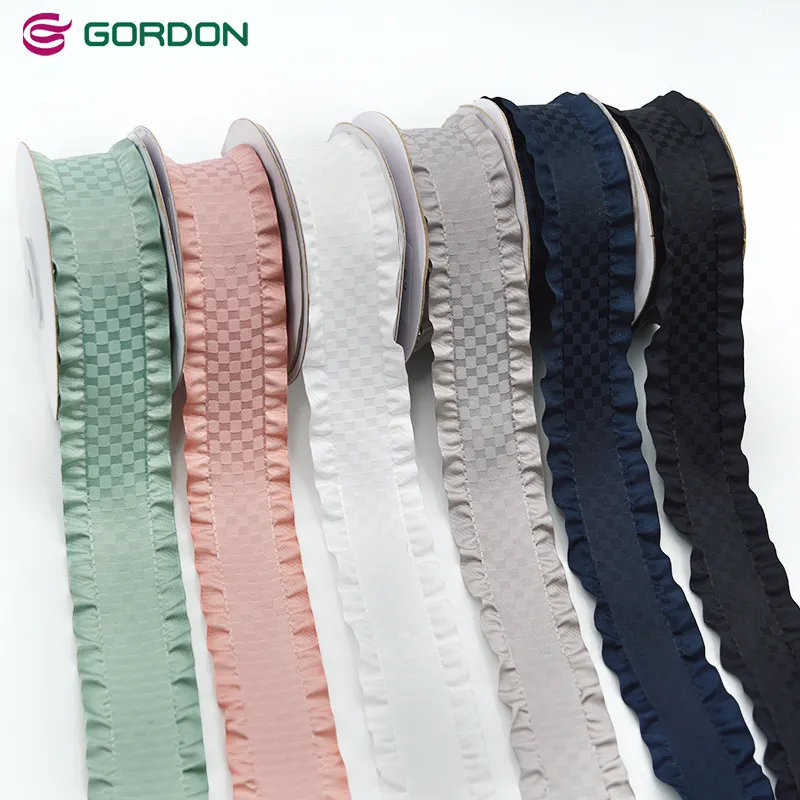 Cintas Gordon Premium de 4cm con borde ondulado, accesorios bonitos con lazo, cintas con volantes hechas a mano, decoraciones de Boutique, cinta con volantes DIY