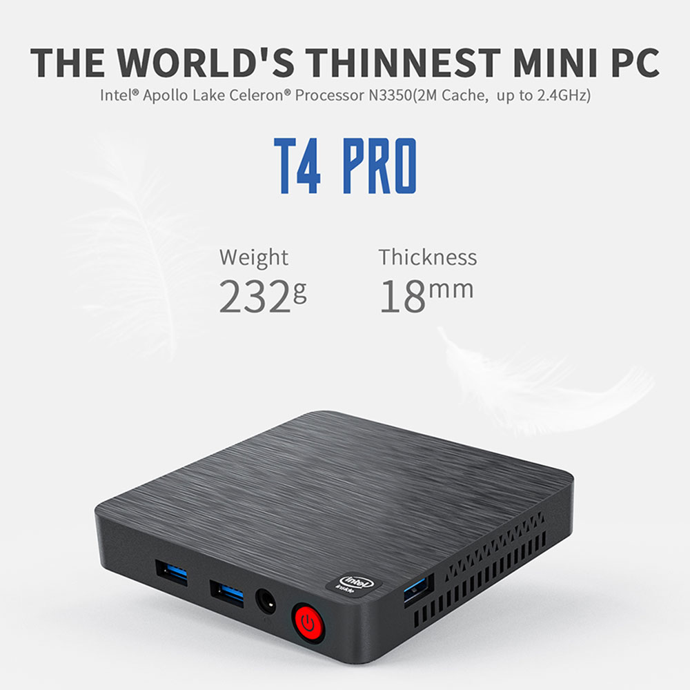 Mini PC Beelink T4 PRO noir, ordinateur de bureau fin