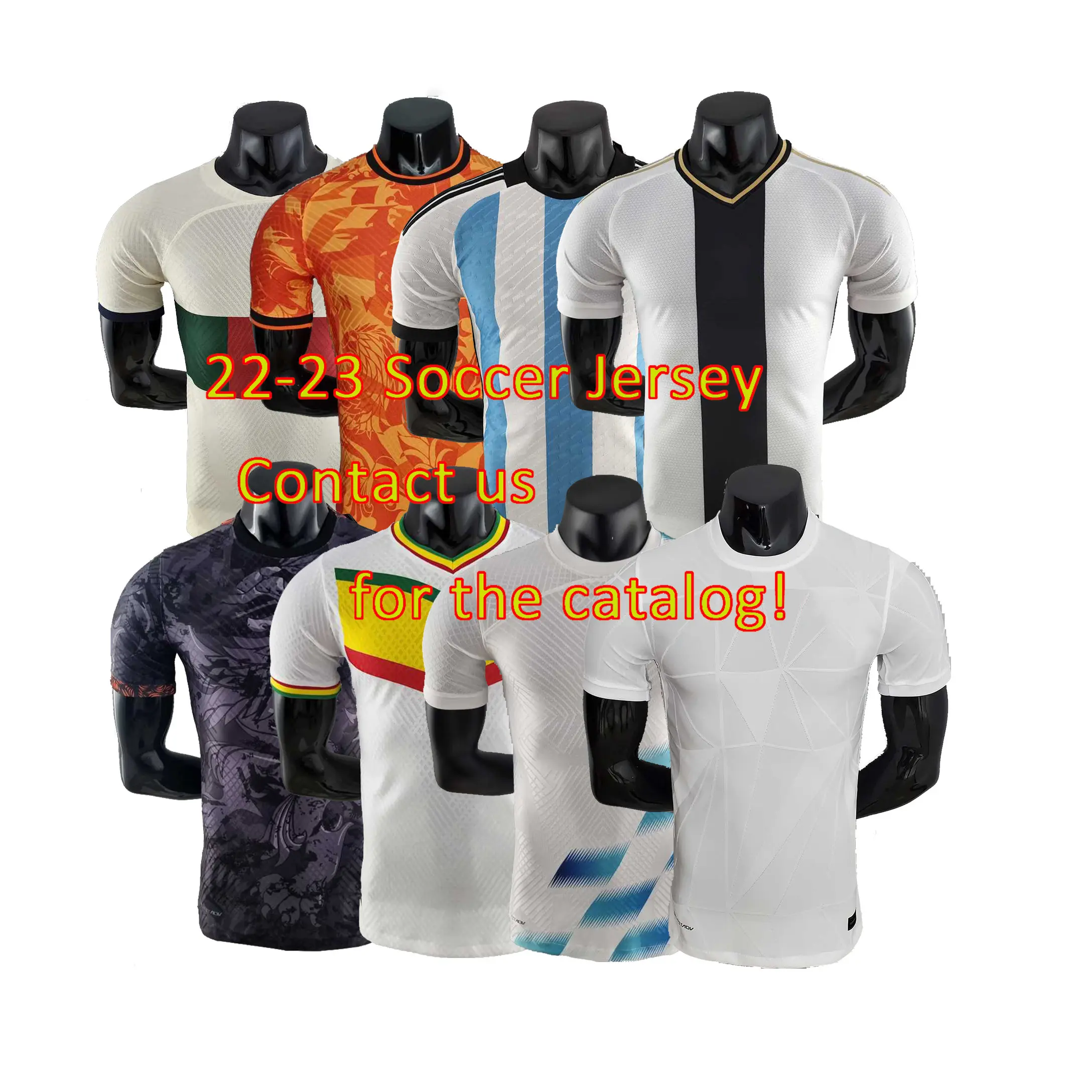 Camiseta de fútbol personalizada para niños, Jersey de fútbol de Tailandia, venta al por mayor, 22-23