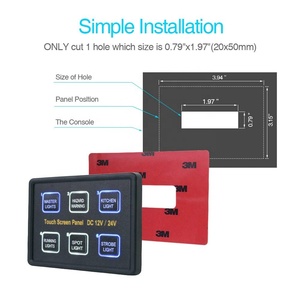 12/24V phổ bảng chuyển đổi, 6 gang màn hình cảm ứng bảng điều khiển, LED bảng chuyển đổi cho Xe thuyền - Product Image 6