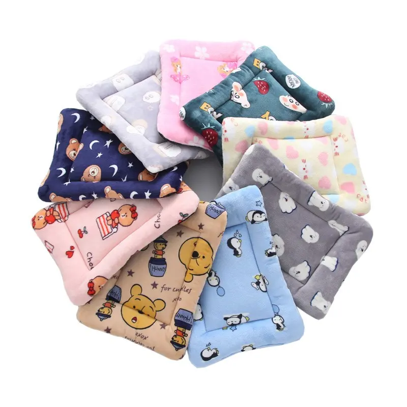 Pet Dog Bed Removable And Washable Puppy Cushion Winter Plush Square Deep Sleep Waterproof Kennel Cat Bed Pets Supplies