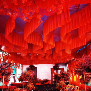 Đám cưới xếp nếp vải trần treo lên sóng hình dạng trần trang trí ống và treo lên phông nền cho đám cưới và các sự kiện - Product Image 3