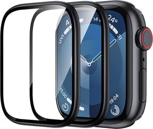Apple Watch Series 9 8 76防水スクリーンプロテクターカバー用の新しい金属アルミニウムフレームHD強化ガラススクリーンプロテクター - Product Image 1
