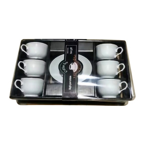 便宜的白瓷小咖啡杯茶碟套装带盒瓷咖啡杯套装 - Product Image 1