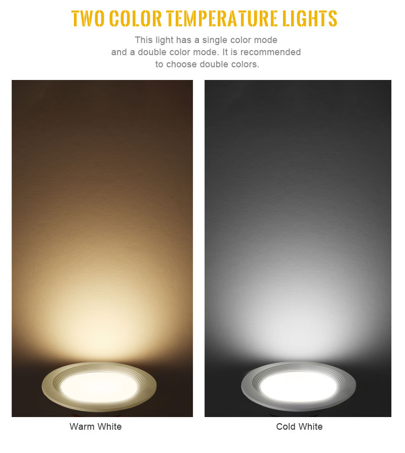 Factory indoor lighting led downlight COB recessed downlight aluminum housing 7W 15W 30W COB led downlight with double colors