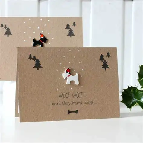 Personalizado 3d handmade novo cartão de Natal cartões com envelope