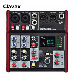 Clavax 002 Professional 4 Channel Vocal Effects Mixer Digital Audio <strong>Music</strong> Mixer <strong>Dj</strong> Console for Small <strong>Party</strong> Recording Concert