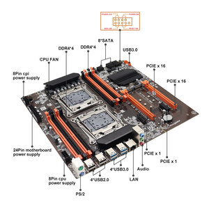 Placa base X99 para CPU Dual de escritorio M.2 LGA 2011 V3 E-ATX USB3.0 SATA3 8 DIMM DDR4 compatible con Intel Chipset 256GB RAM capacidad - Product Image 1