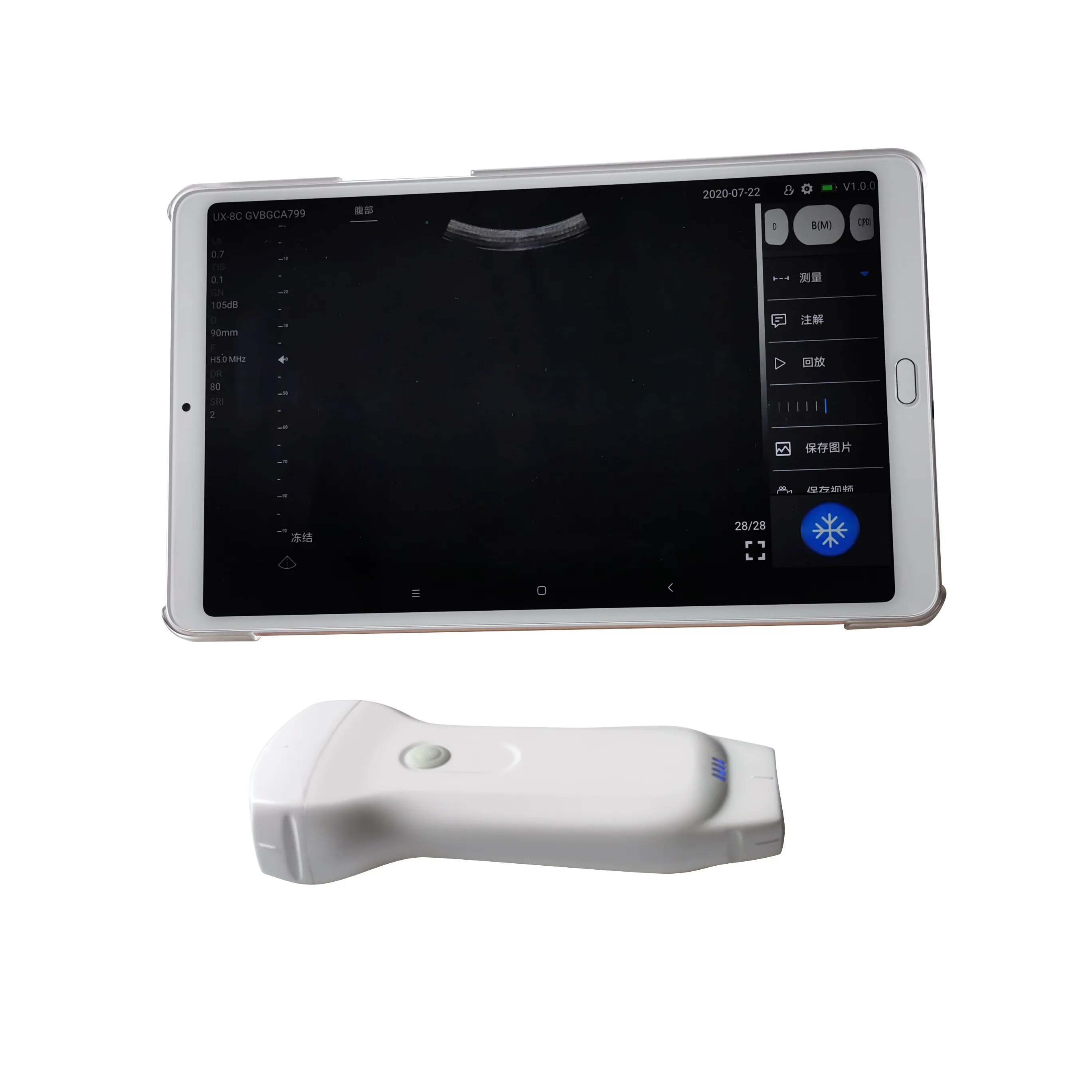 Sonda ad ultrasuoni usb wireless android/ios scanner ad ultrasuoni a doppia testa 3 in 1 ecografia tascabile convessa lineare phased array