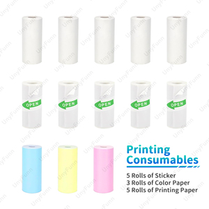 5卷迷你贴纸打印机相纸热敏打印纸彩色不干胶口袋打印纸 - Product Image 1