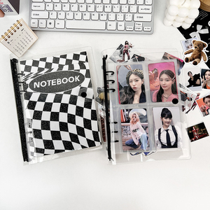 Pvc trasparente nero 6 raccoglitore ad anelli Album fotografico scintillante A5 A6 quaderno a fogli mobili ricaricabile quaderno impermeabile con bottone - Product Image 5