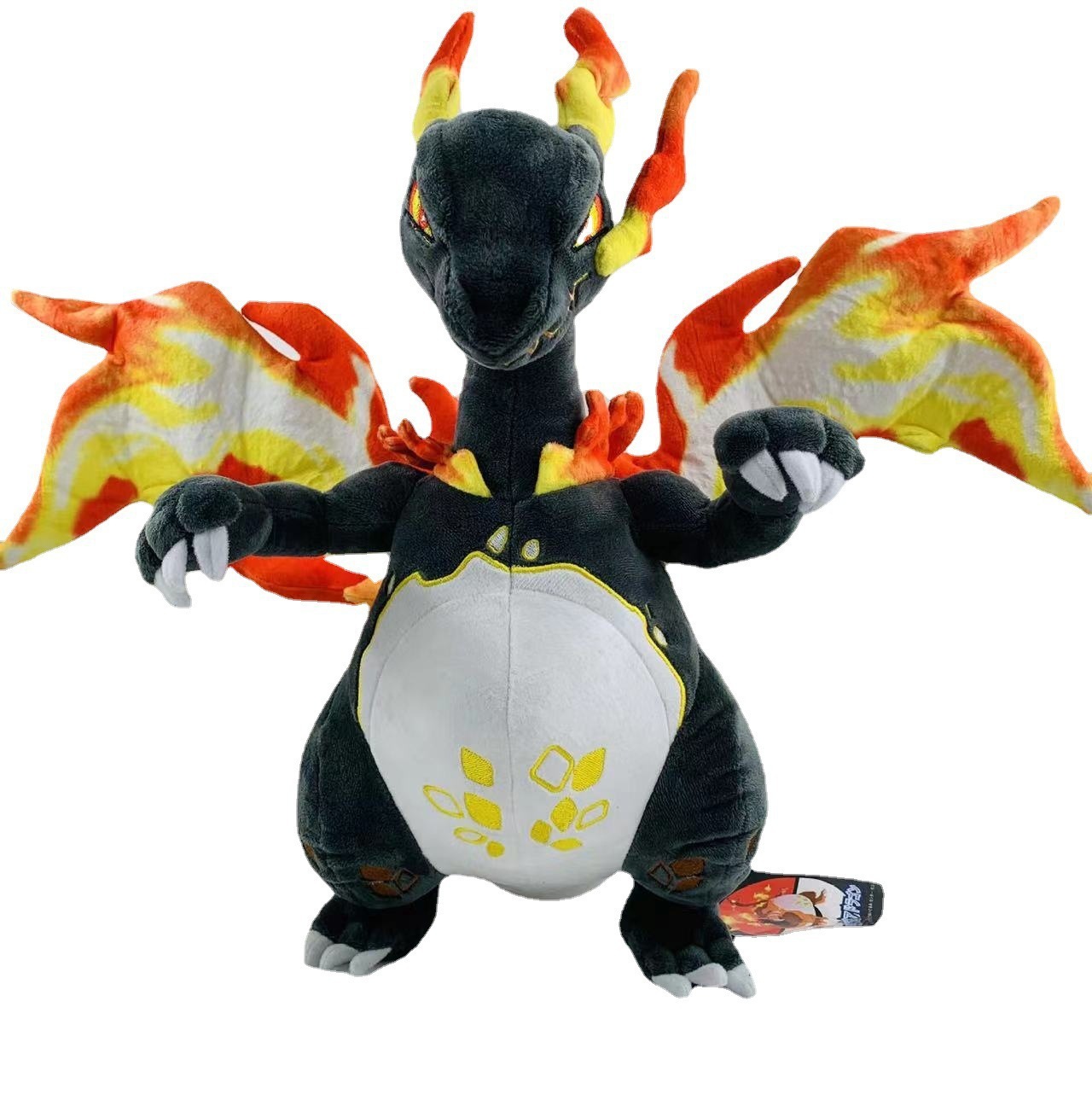 Dragon géant hétérochromatique cracheur de feu noir 38cm 520g