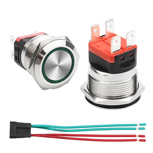 Ring Illuminated <strong>Push</strong> <strong>Button</strong> Switch 22mm IP65 Metal <strong>Push</strong> <strong>Buttons</strong> 20A <strong>Button</strong> Switches