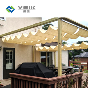 Personalizzabile nuovo impermeabile 300D poliestere anti-uv HDPE retrattile a onda telescopica parasole rete a baldacchino impermeabile vele da sole - Product Image 2