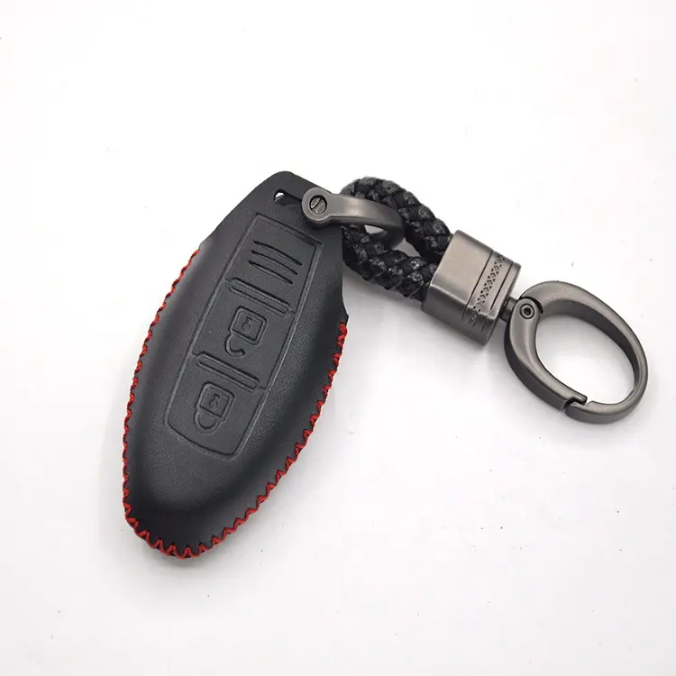 5 Tasten Echtes Leder Remote Auto Schlüssel anhänger Fall Abdeckung Schutz für Nissan