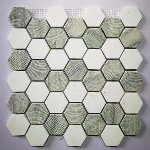 Sang Trọng Hình Lục Giác 3D Thiết Kế Gạch <span class=keywords><strong>Mosaic</strong></span> Đá Cẩm Thạch Hiện Đại Sàn Gỗ Phong Cách Cho Ban Công Mặt Đất Sàn Hồ Bơi Cho Phòng Khách Ứng Dụng - Product Image 2