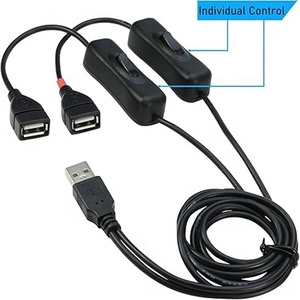 Cable macho a hembra de extensión USB 2,0 de 3,3 pies con interruptor de encendido/apagado chaqueta de PVC y blindaje trenzado para impresora