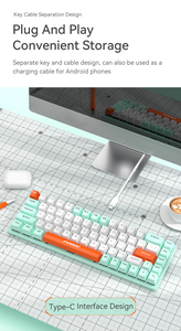 Directo de fábrica, Mini teclado ultrafino para juegos con cable, 68 teclas, retroiluminación RGB múltiple, impermeable, para ordenador, para juegos con cable - Product Image 5