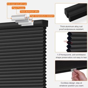 Persianas de ventana integradas RHYLINE de calidad moderna, persianas celulares inalámbricas hechas a medida para ventanas francesas, tela lisa - Product Image 2