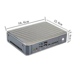 Office Mini Pc Core i3 i5 i7 5205U 8145U 8265U 8565U Win8.1 USB3.0 HD2.04KディスプレイシステムコンピューターデスクトップPCグレーケース