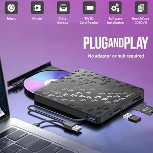 7合1 USB C型外部光驱光盘刻录机阅读器写入器多功能DVD驱动器 - Product Image 2