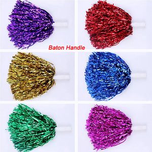 เชียร์ลีดเดอร์ Poms ที่กำหนดเอง Oem ร้อนขายส่งราคาถูกโลหะสีทองเชียร์ลีดเดอร์ Poms - Product Image 5