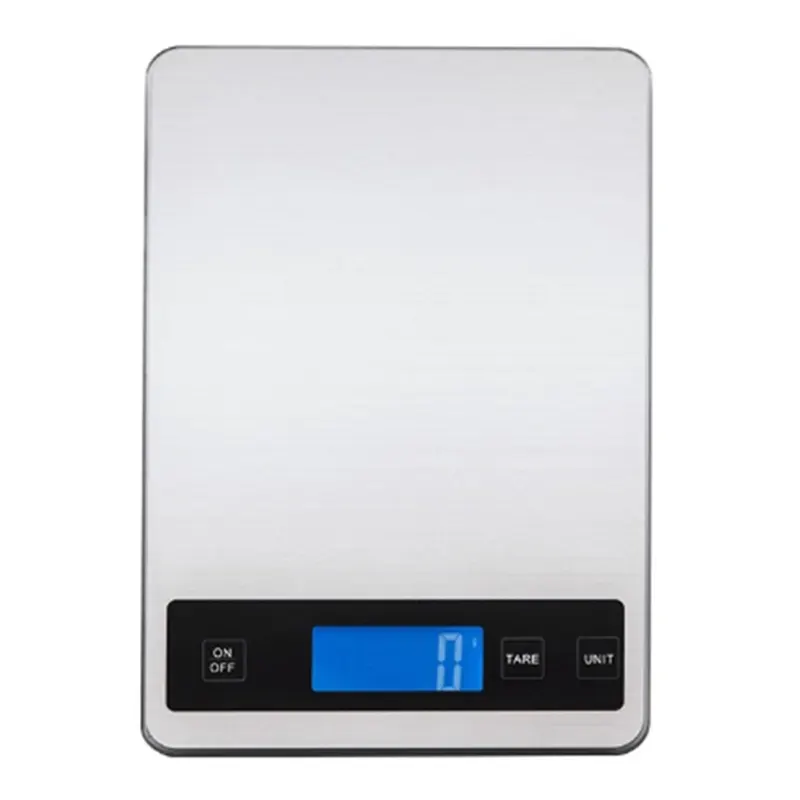 J & R E-commerce Top Sell Plataforma de pesaje de acero inoxidable grande Operación manual al por menor Carga USB 5KG 15KG Báscula de cocina portátil