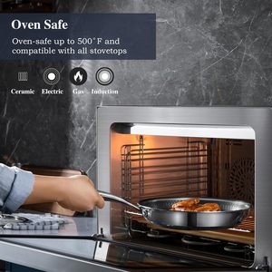 ノンスティックフライパンセット8 10および12インチハイブリッド無毒フライパンスキレットふた付き食器洗い機オーブンセーフ誘導対応 - Product Image 4