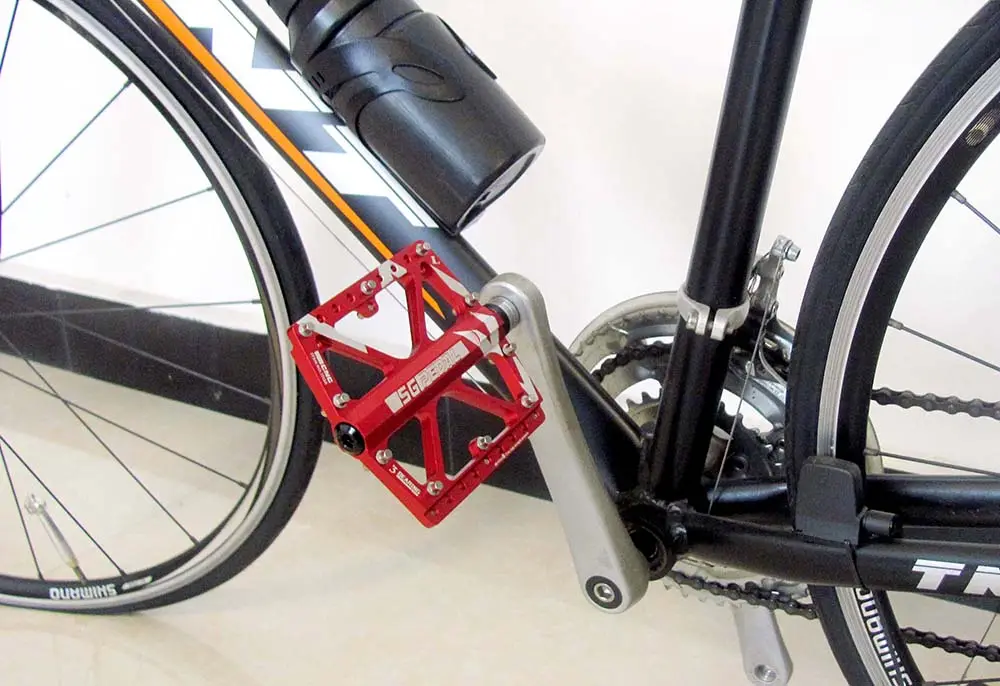 Алюминиевые велосипедные педали с широкой платформой титанового цвета, 3 подшипника, педали для горного велосипеда BMX