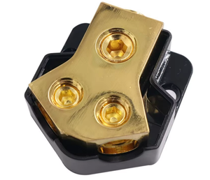 Factory Produce 2 Way 0/2/4 AWG Entrada 4/8/10 AWG Salida Amp Ground Terminal Distribution Block Splitter para Auto Boat Audio