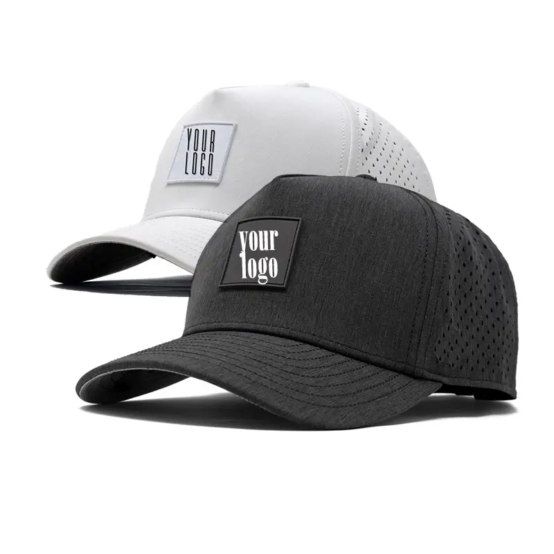 HS41 PVC Logo Custom hydro melin waterproof performance snapback hat floating melin berretto da baseball cappelli con logo personalizzato