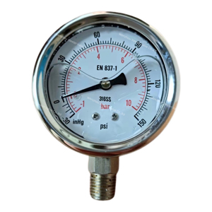 SS304 Sanitary Pressure Gauge with <strong>3</strong>/8&quot; Male NPT -30 to 150 psi - Product Image 3
