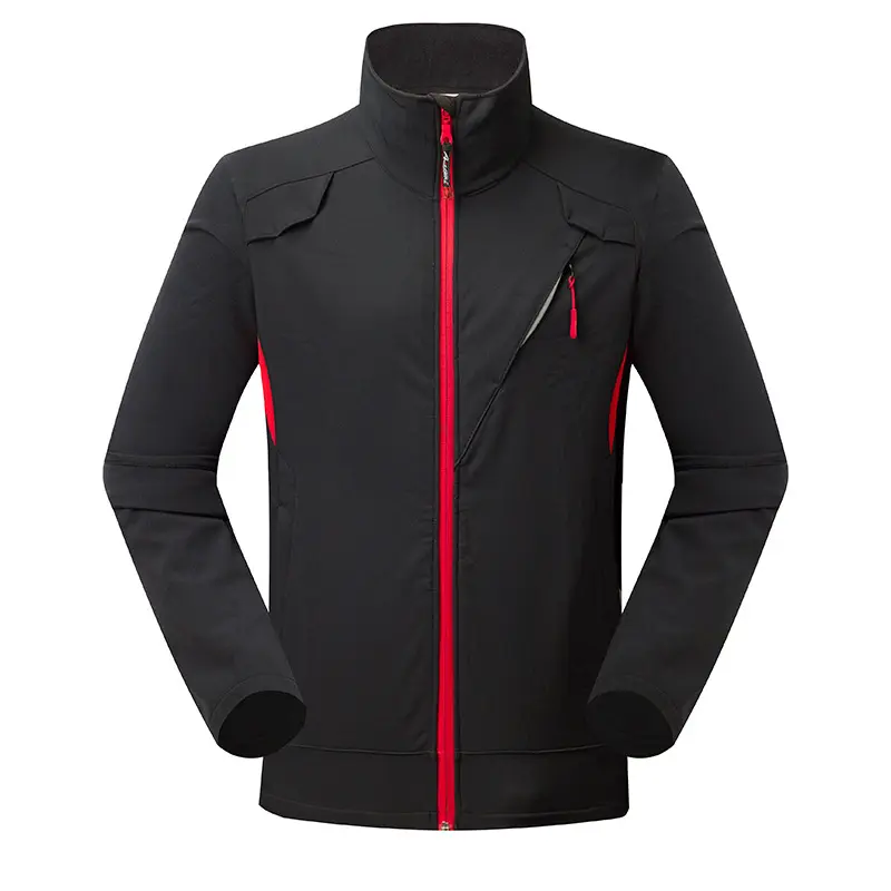 Manteaux d'hiver Veste d'équitation de vélo Veste coupe-vent imperméable personnalisée doublée de polaire Veste thermique à fermeture éclair pour hommes Veste Softshell de randonnée