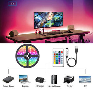 5050 Rgb 5 В, гибкая Usb Светодиодная лента, комплект 24 ключа, ИК пульт дистанционного управления и Bluetooth, приложение, синхронизация музыки, 5 м, светодиодная лента - Product Image 4