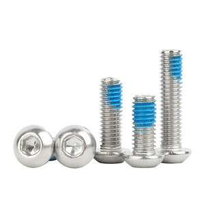 Tornillos antisueltos de nailon azul Nylok ISO 304 de acero inoxidable 7380, tornillos de cabeza de botón hexagonal - Product Image 2