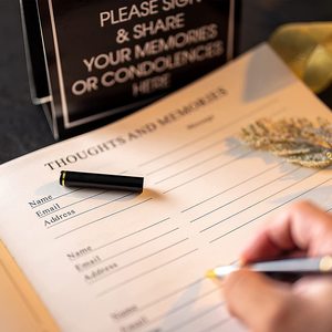 Custom on Demand Black Hard Cover Memorial Guest Book Memorial Guest Book for Funeral in Loving <strong>Memory</strong> with Foil Stamping - Product Image 5